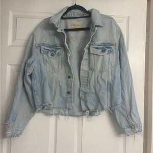 We the Free oversized cropped denim jacket size L